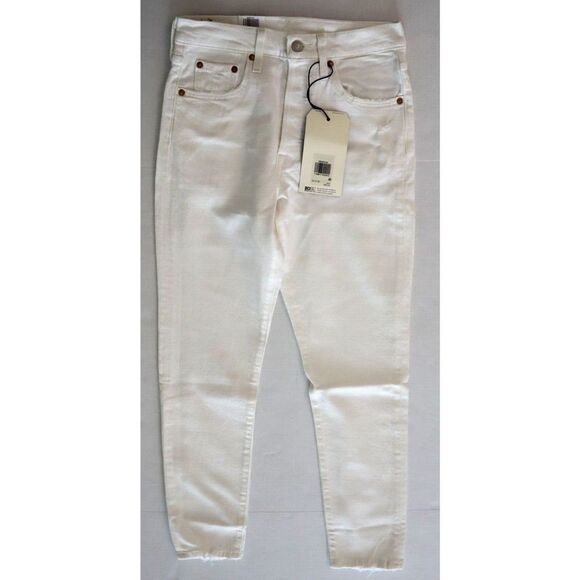 Levi's 501 Women's Sz 25x28 Cloud Over White Skinny High Rise Denim Jeans $90 - Picture 3 of 10